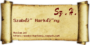 Szabó Harkány névjegykártya